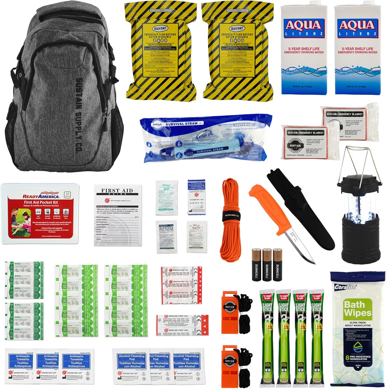 Sustain Supply 2 Person 72 Hour Emergency Kit Backpack