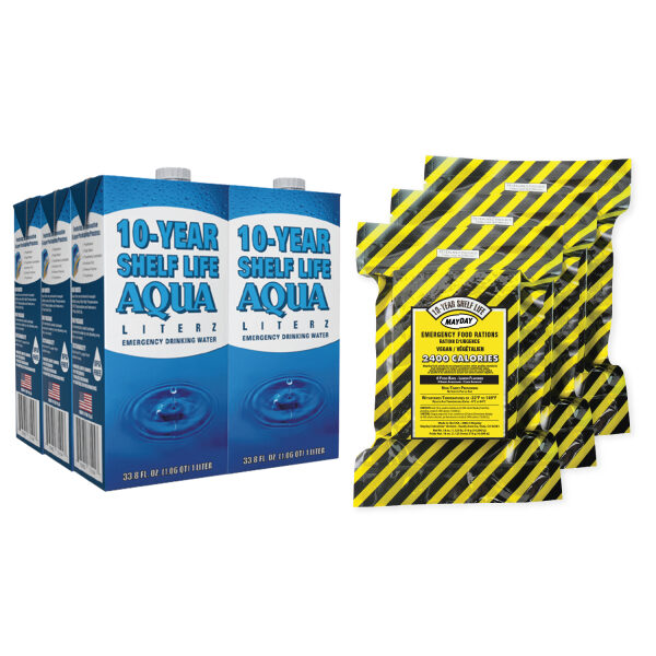10 Year Food and Water Kit for 2 People, 72 Hour Emergency Supply