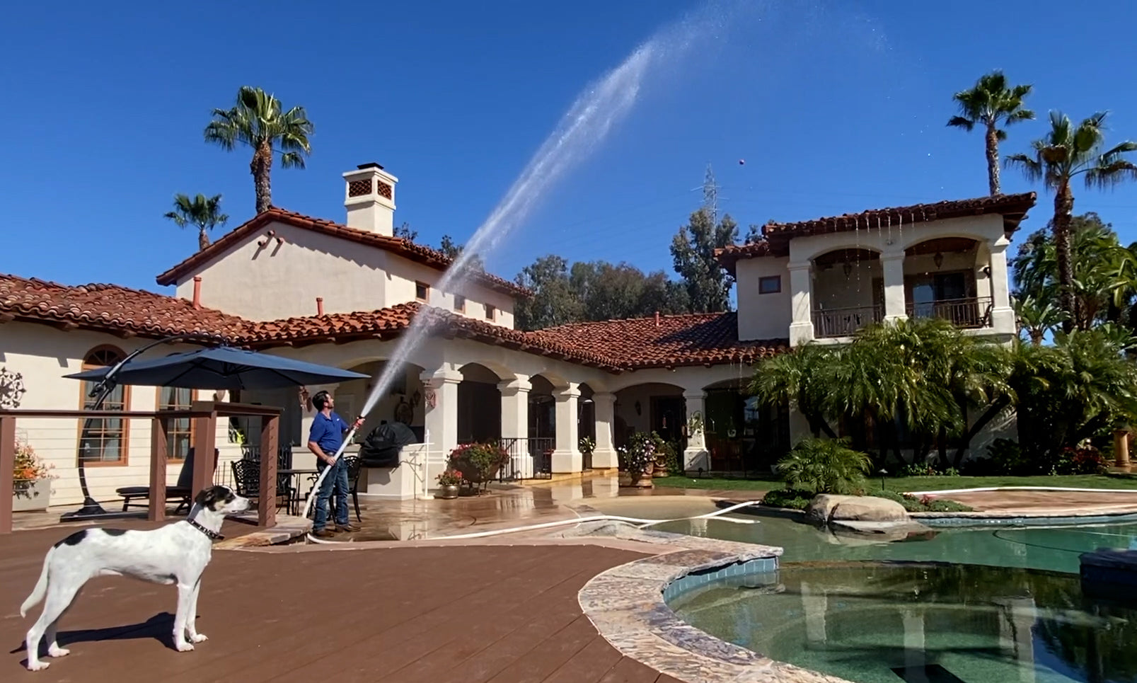 Ready America Fire Pool Pump – Portable High-Pressure Wildfire Protection System with 100 PSI Pump, 100 ft Fire Hose, Nozzle & Mobile Cart for Home Fire Defense