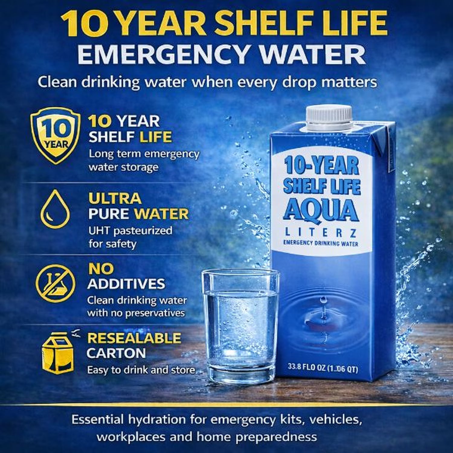 10 Year Food and Water Kit for 2 People, 72 Hour Emergency Supply