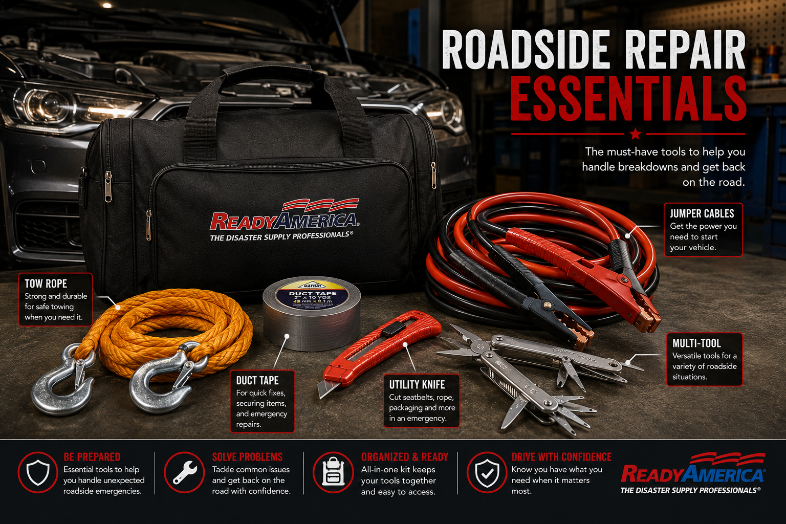 Auto Deluxe Roadside Emergency Kit