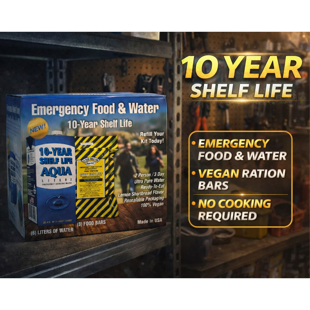 10 Year Food and Water Kit for 2 People, 72 Hour Emergency Supply